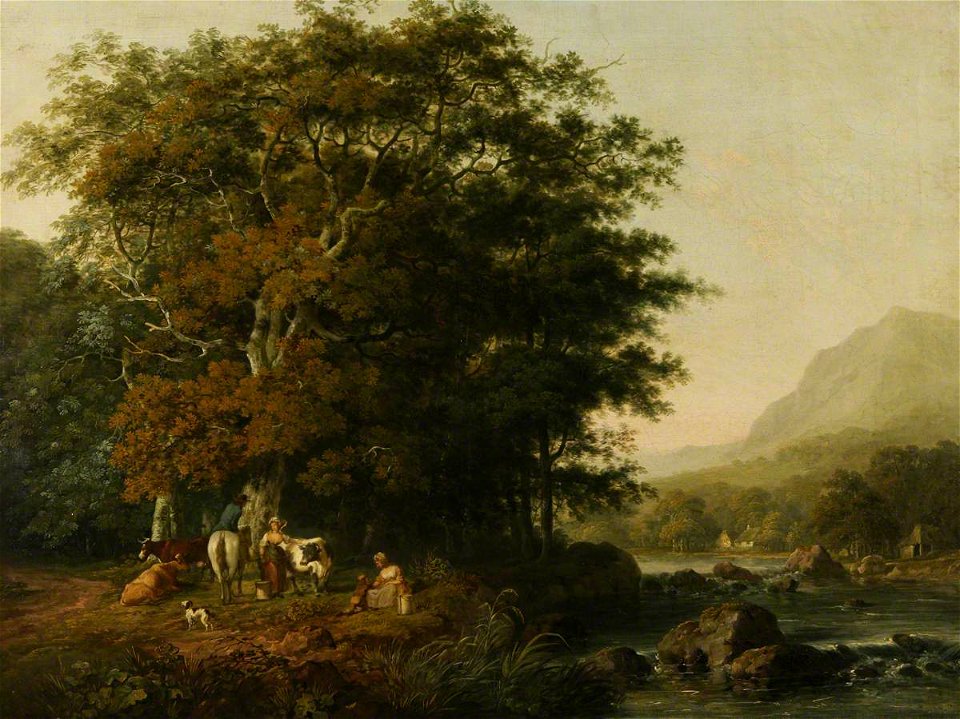 George Barret the elder (1728-1732-1784) - Milkmaids in a Welsh Landscape - 537649 - National Trust