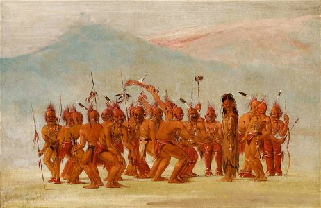 George Catlin - Dance to the Berdash - 1985.66.442 - Smithsonian American Art Museum. Free illustration for personal and commercial use.