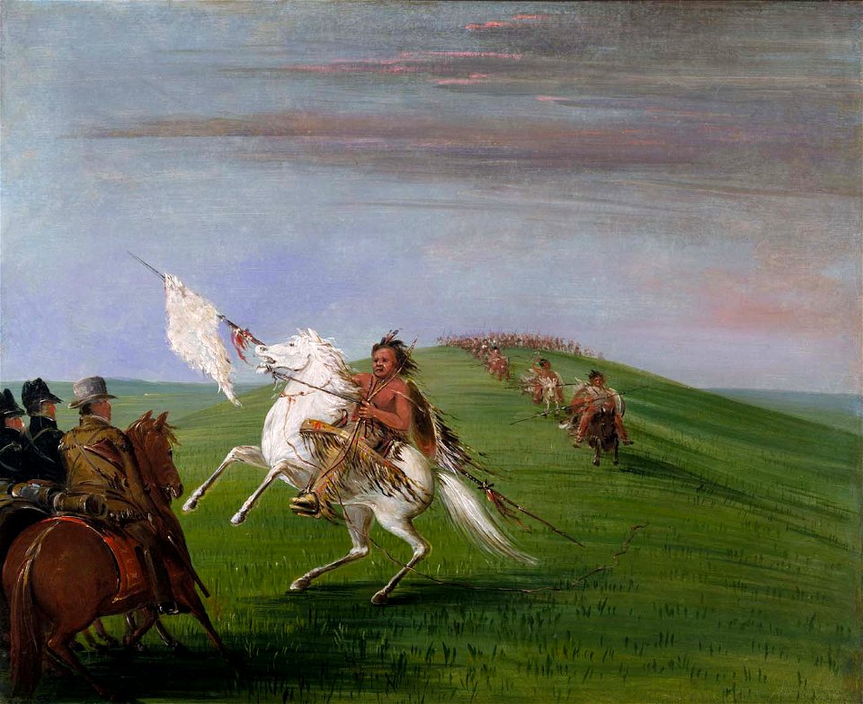 George Catlin - Comanche Meeting the Dragoons - 1985.66.488 - Smithsonian American Art Museum