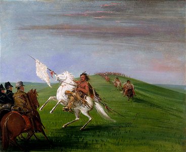 George Catlin - Comanche Meeting the Dragoons - 1985.66.488 - Smithsonian American Art Museum