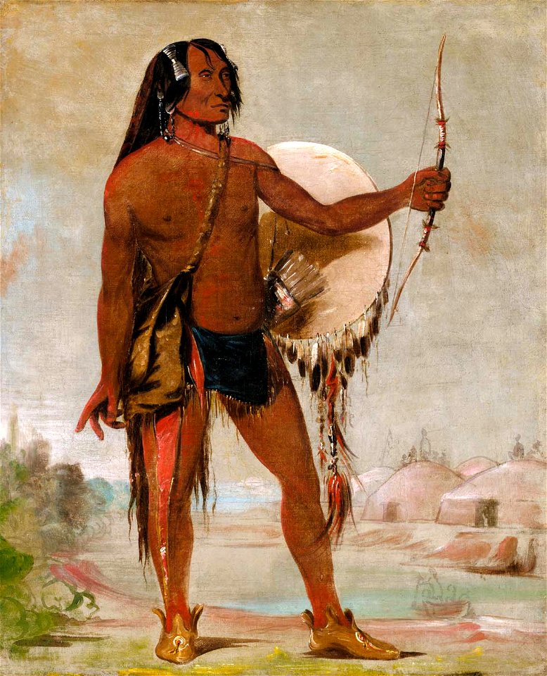 George Catlin - E'e-a-chín-che-a, Red Thunder, Son of Black Moccasin - 1985.66.172 - Smithsonian American Art Museum