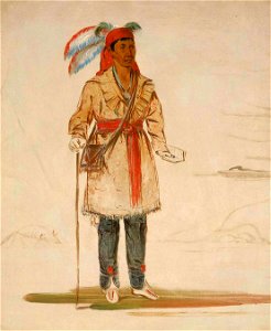 George Catlin - Ee-tów-o-kaum, Both Sides of the River, Chief of the Tribe - 1985.66.272 - Smithsonian American Art Museum