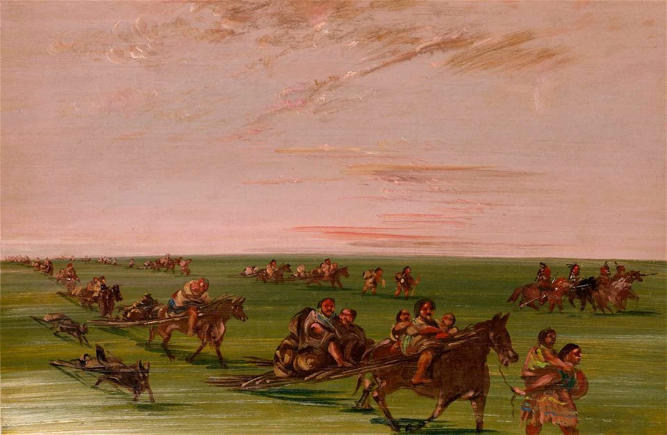 George Catlin - Band of Sioux Moving Camp - 1985.66.482 - Smithsonian American Art Museum