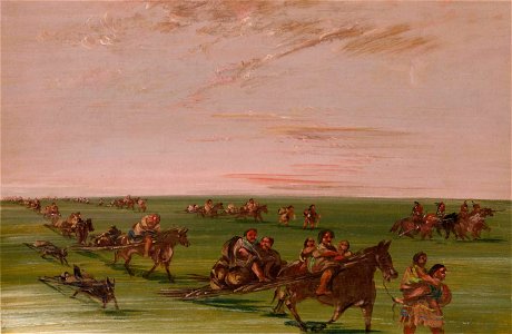 George Catlin - Band of Sioux Moving Camp - 1985.66.482 - Smithsonian American Art Museum