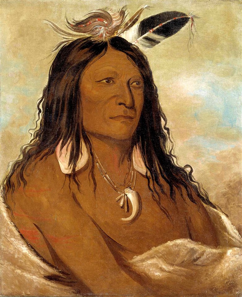George Catlin - Eé-shah-kó-nee, Bow and Quiver, First Chief of the Tribe - 1985.66.46 - Smithsonian American Art Museum