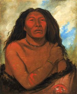 George Catlin - Duhk-gits-o-ó-see, Red Bear, a Distinguished Warrior - 1985.66.167 - Smithsonian American Art Museum