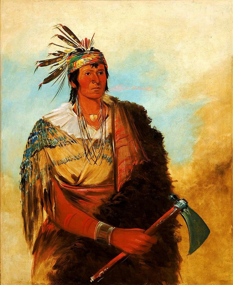 George Catlin - Go-to-ków-páh-ah, Stands by Himself, a Distinguished Brave - 1985.66.248 - Smithsonian American Art Museum