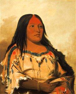 George Catlin - Eeh-nís-kim, Crystal Stone, Wife of the Chief - 1985.66.150 - Smithsonian American Art Museum