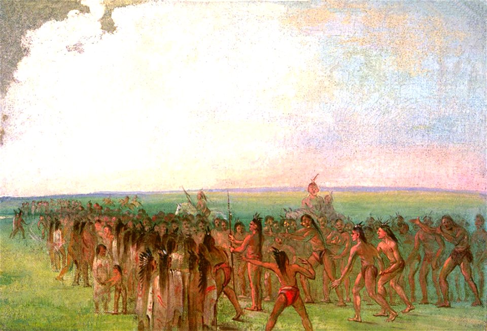 George Catlin - Footrace behind the Mandan Village - 1985.66.433 - Smithsonian American Art Museum