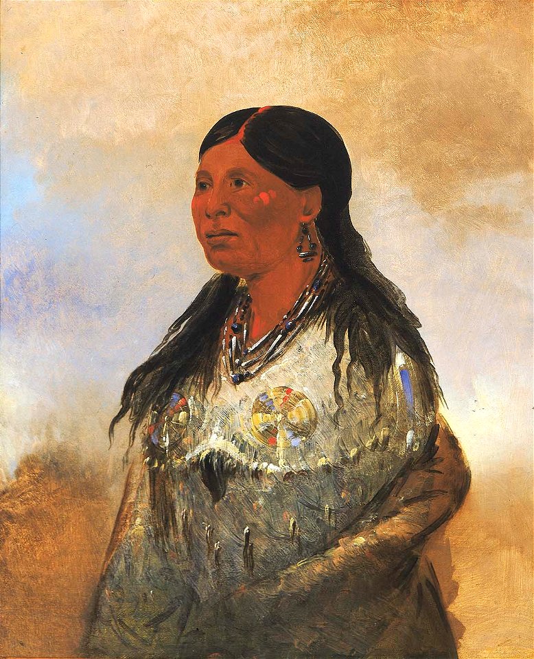 George Catlin - Hón-je-a-pút-o, Wife of Bear-catcher - 1985.66.28 - Smithsonian American Art Museum