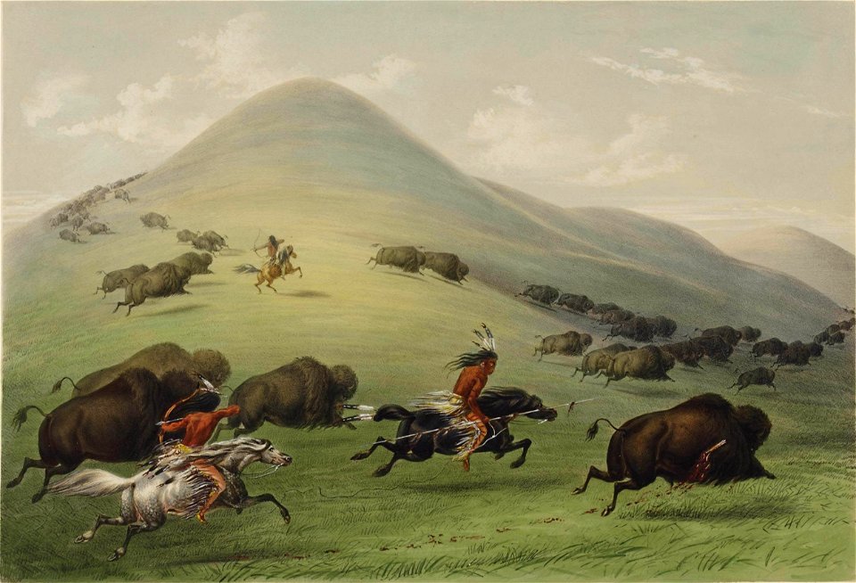 George Catlin - Buffalo hunt