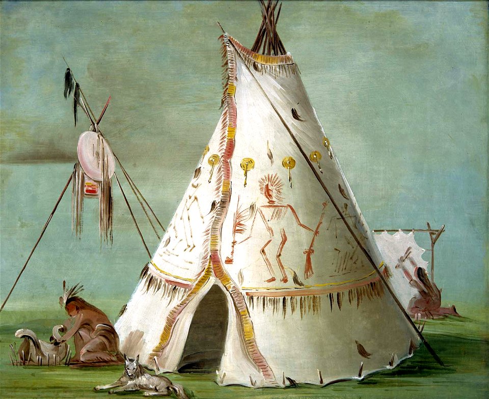 George Catlin - Crow Lodge of Twenty-five Buffalo Skins - 1985.66.491 - Smithsonian American Art Museum