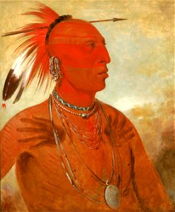 George Catlin - La-wáh-he-coots-la-sháw-no, Brave Chief, a Skidi (Wolf) Pawnee - 1985.66.110 - Smithsonian American Art Museum