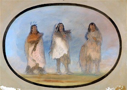 George Catlin - Little Bear, Steep Wind, The Dog, Three Distinguished Warriors of the Sioux Tribe - 1985.66.362,054 - Smithsonian American Art Museum