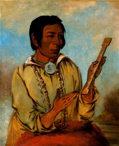 George Catlin - Ma-shée-na, Elk's Horns, a Subchief - 1985.66.242 - Smithsonian American Art Museum