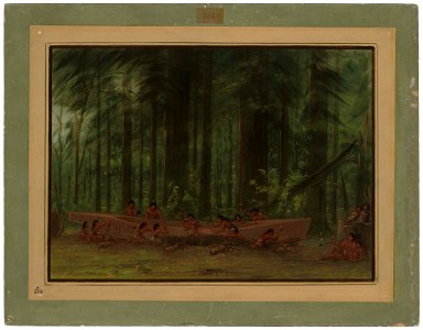 George Catlin - Excavating a Canoe - Nayas Indians - 1965.16.215 - National Gallery of Art