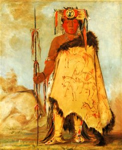 George Catlin - La-wée-re-coo-re-shaw-wee, War Chief, a Republican Pawnee - 1985.66.106 - Smithsonian American Art Museum
