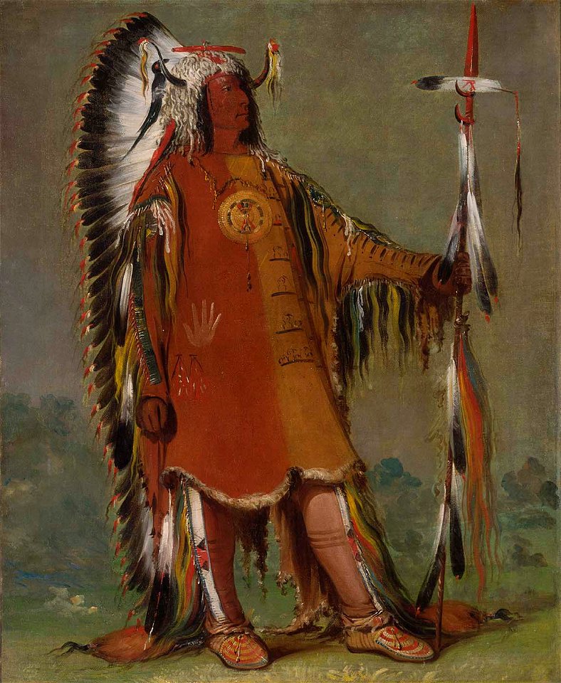 George Catlin - Máh-to-tóh-pa, Four Bears, Second Chief, in Full Dress - 1985.66.128 - Smithsonian American Art Museum