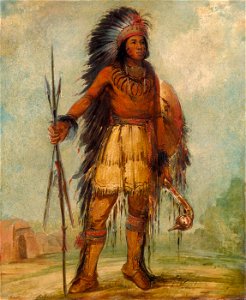 George Catlin - A-wun-ne-wa-be, Bird of Thunder - 1985.66.536 - Smithsonian American Art Museum. Free illustration for personal and commercial use.