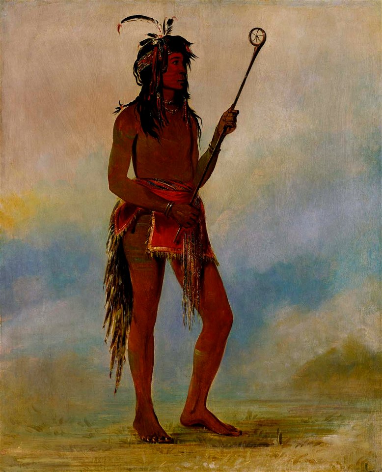 George Catlin - Ah-nó-je-nahge, He Who Stands on Both Sides, a Distinguished Ball Player - 1985.66.74 - Smithsonian American Art Museum