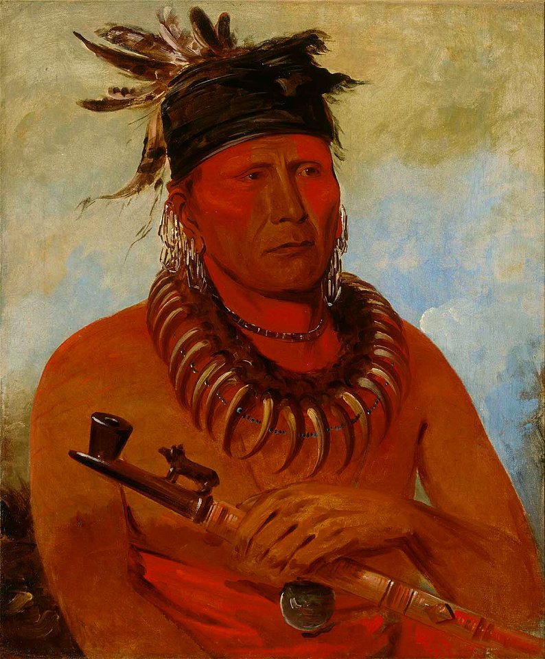 George Catlin - Háw-che-ke-súg-ga, He Who Kills the Osages, Chief of the Tribe - 1985.66.122 - Smithsonian American Art Museum