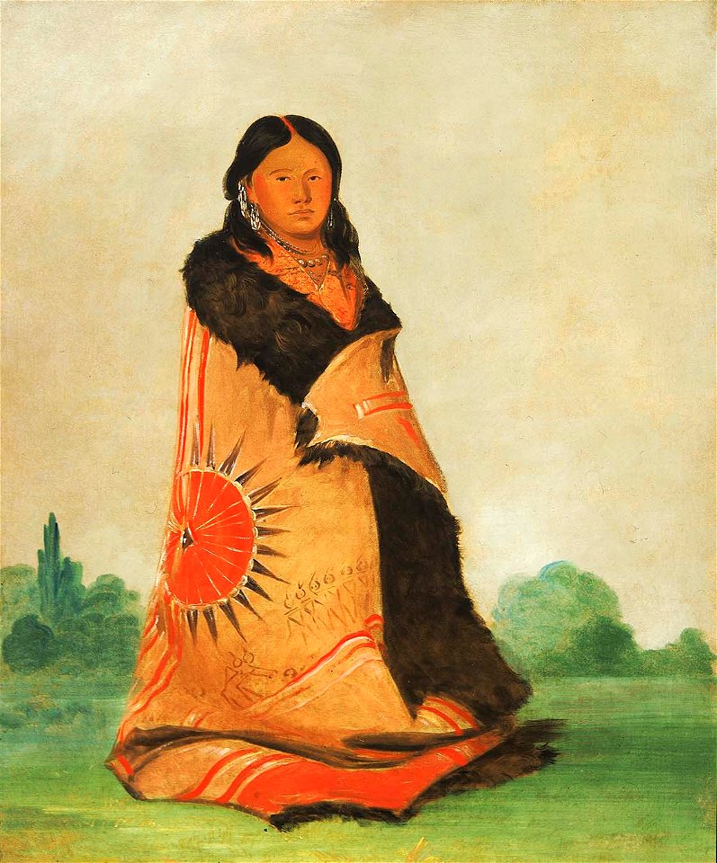 George Catlin - Mong-shóng-sha, Bending Willow, Wife of Great Chief - 1985.66.98 - Smithsonian American Art Museum