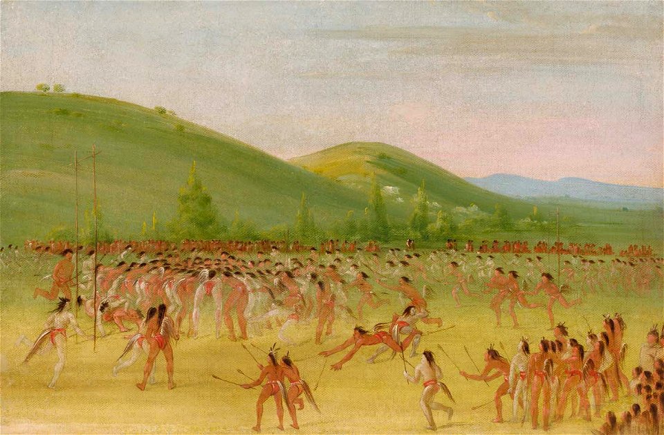 George Catlin - Ball-play of the Choctaw-Ball Down - 1985.66.429 - Smithsonian American Art Museum