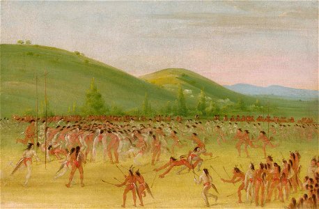 George Catlin - Ball-play of the Choctaw-Ball Down - 1985.66.429 - Smithsonian American Art Museum