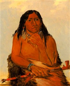 George Catlin - Is-sa-wáh-tám-ah, Wolf Tied with Hair, a Chief - 1985.66.50 - Smithsonian American Art Museum