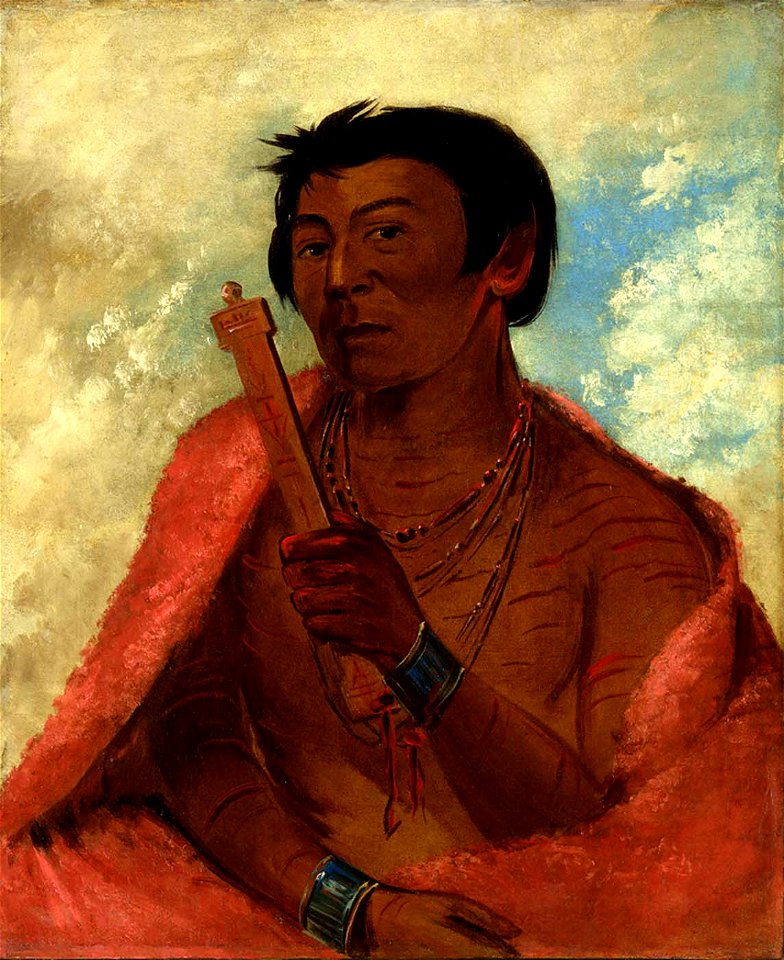 George Catlin - On-sáw-kie, The Sauk, in the Act of Praying - 1985.66.237 - Smithsonian American Art Museum