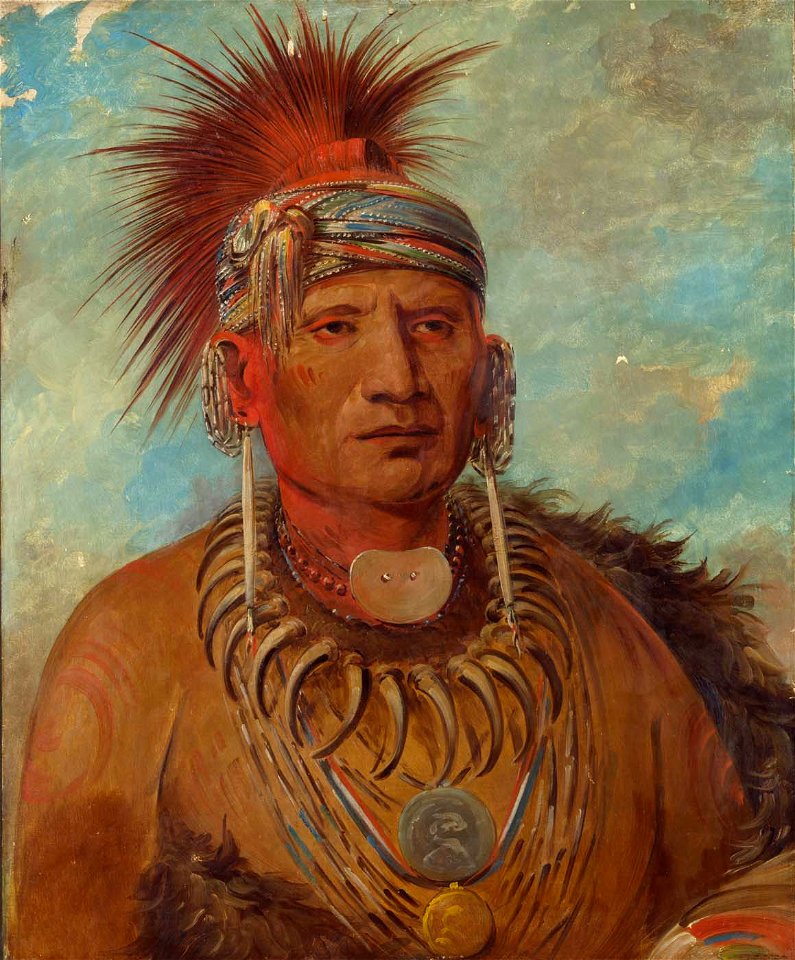 George Catlin - Neu-mon-ya, Walking Rain, War Chief - 1985.66.518 - Smithsonian American Art Museum