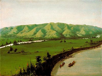 George Catlin - Nishnabottana Bluffs, 1070 Miles above St. Louis - 1985.66.385 - Smithsonian American Art Museum