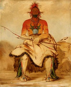 George Catlin - La-dóo-ke-a, Buffalo Bull, a Grand Pawnee Warrior - 1985.66.100 - Smithsonian American Art Museum