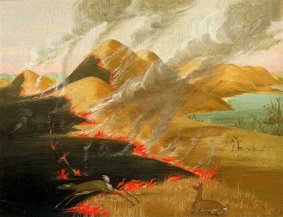 George Catlin - Prairie Bluffs Burning - 1985.66.375 - Smithsonian American Art Museum