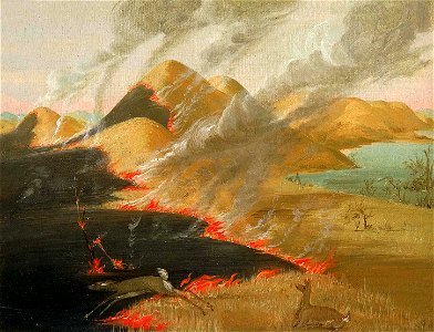 George Catlin - Prairie Bluffs Burning - 1985.66.375 - Smithsonian American Art Museum