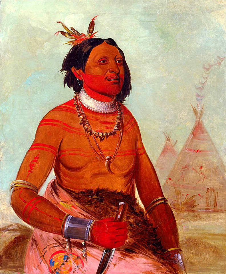 George Catlin - Quáy-hám-kay, Stone Shell, a Brave - 1985.66.65 - Smithsonian American Art Museum