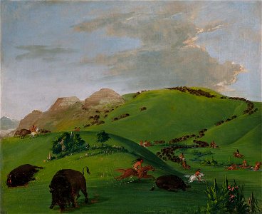 George Catlin - Buffalo Chase, Mouth of the Yellowstone - 1985.66.415 - Smithsonian American Art Museum
