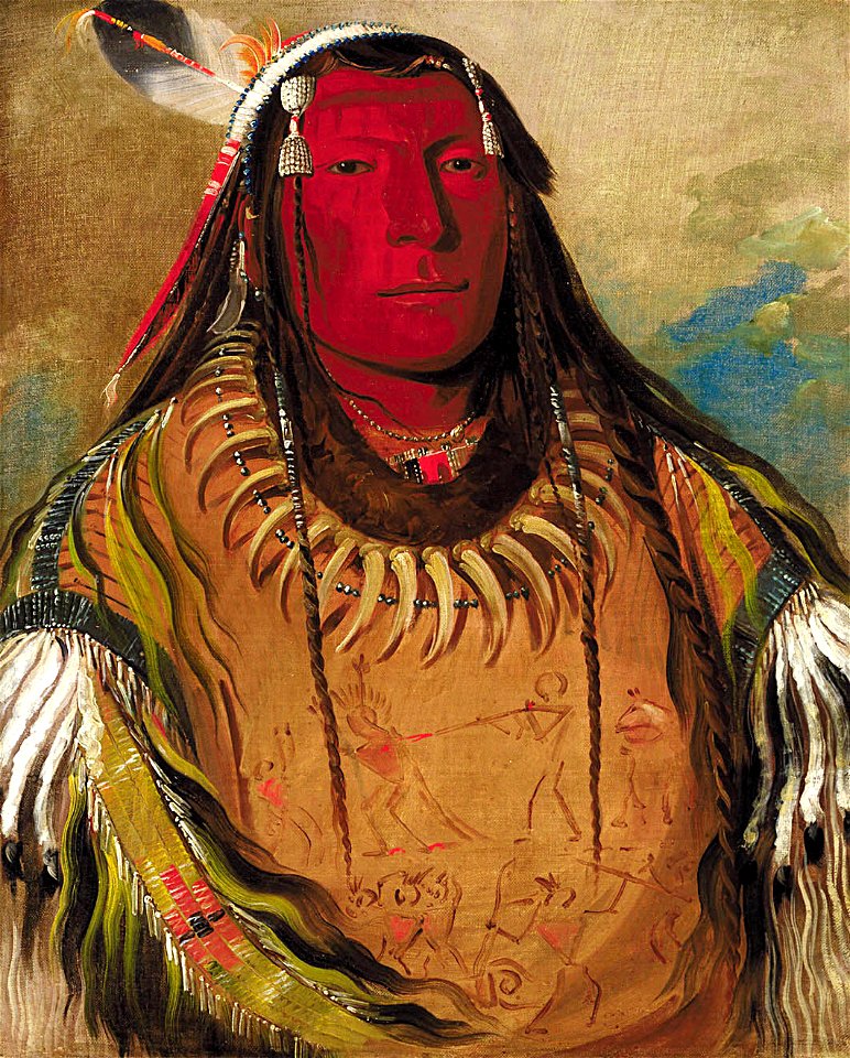 George Catlin - Pa-ris-ka-roó-pa, Two Crows, a Chief - 1985.66.173 - Smithsonian American Art Museum