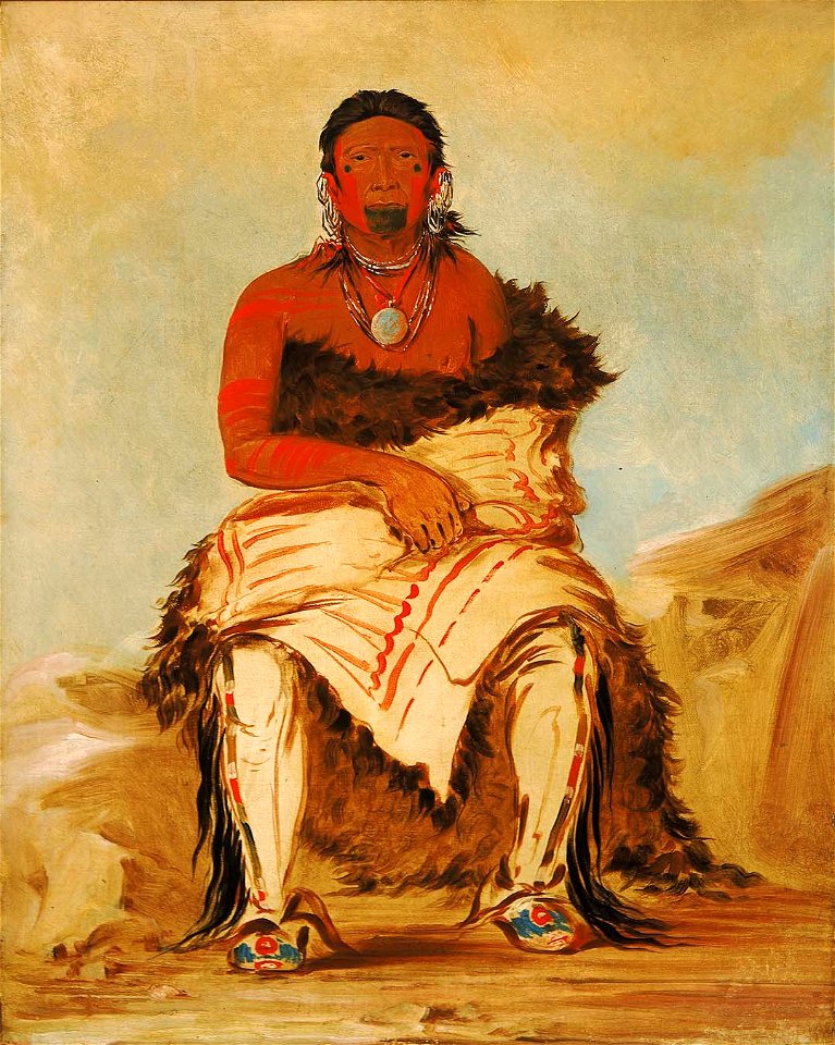 George Catlin - Lá-shah-le-stáw-hix, Man Chief, a Republican Pawnee - 1985.66.105 - Smithsonian American Art Museum