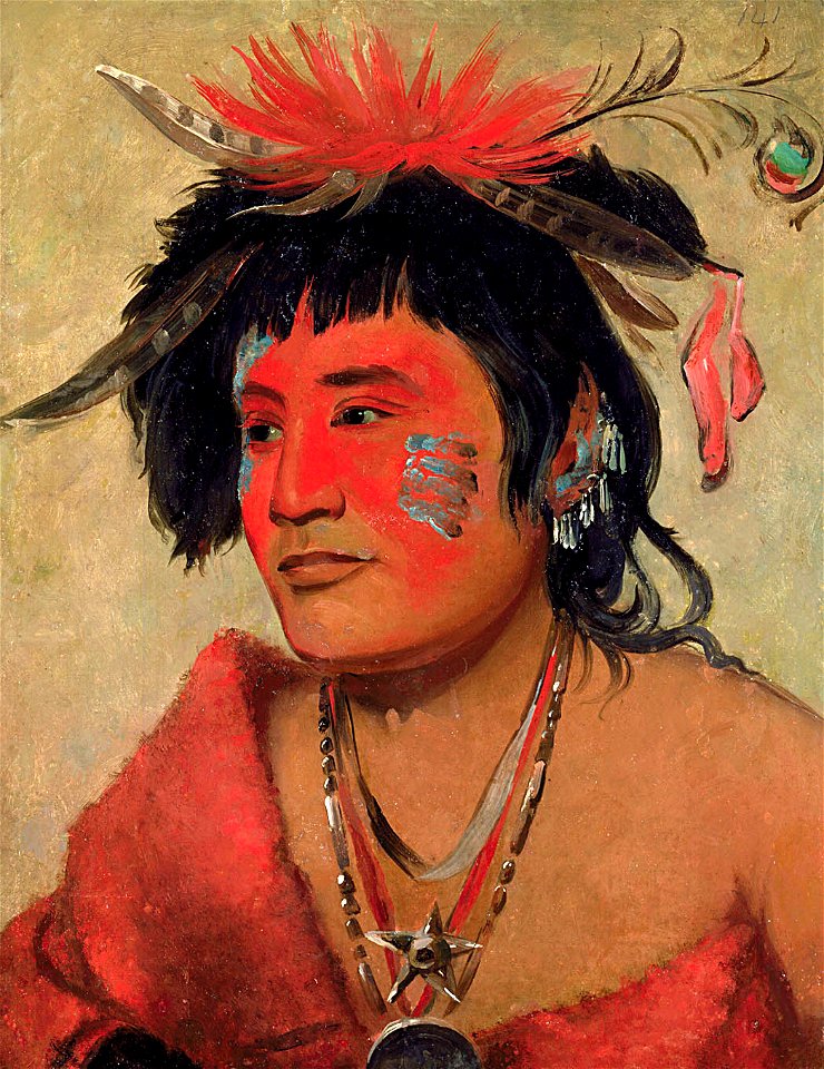 George Catlin Pah Shee Náu Shaw A Warrior 198566224