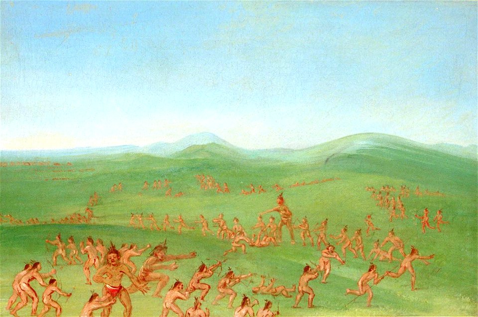George Catlin - Sham Fight, Mandan Boys - 1985.66.455 - Smithsonian American Art Museum