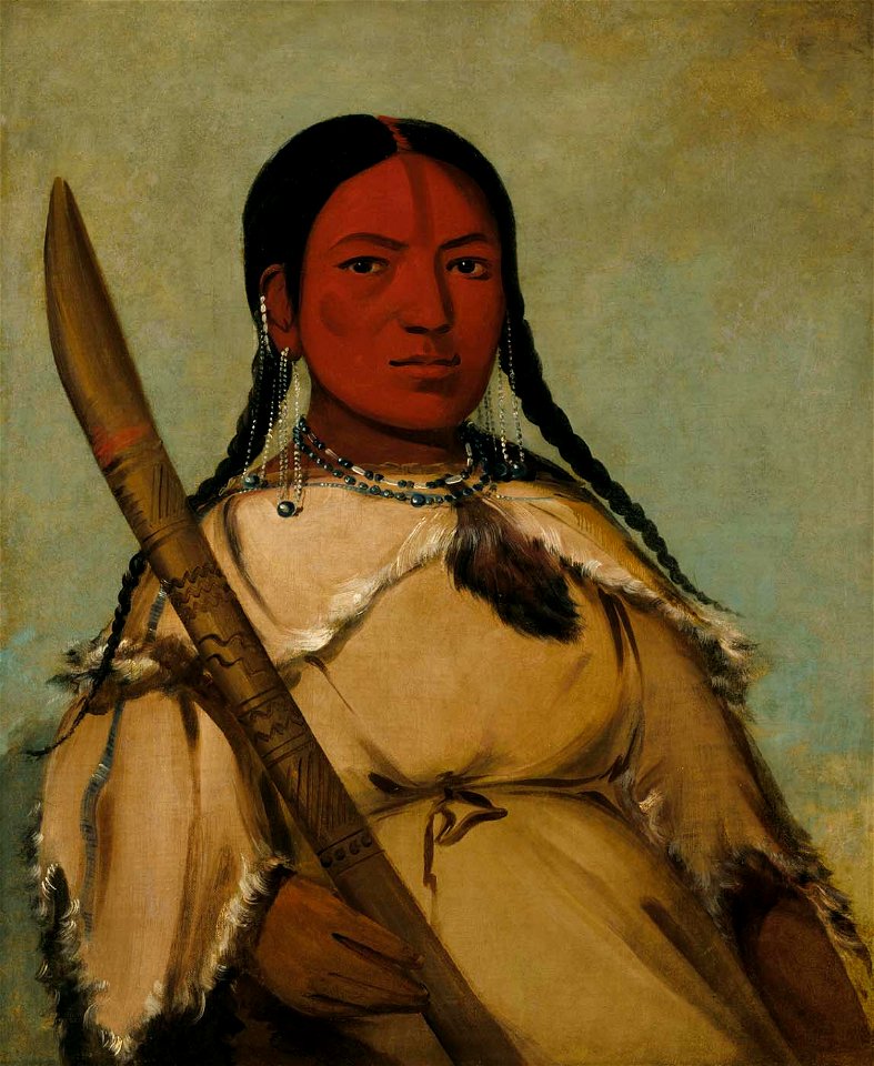George Catlin - Chin-cha-pee, Fire Bug That Creeps, Wife of Pigeon's Egg Head - 1985.66.180 - Smithsonian American Art Museum