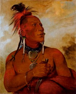 George Catlin - Meach-o-shín-gaw, Little White Bear, a Distinguished Brave - 1985.66.25 - Smithsonian American Art Museum