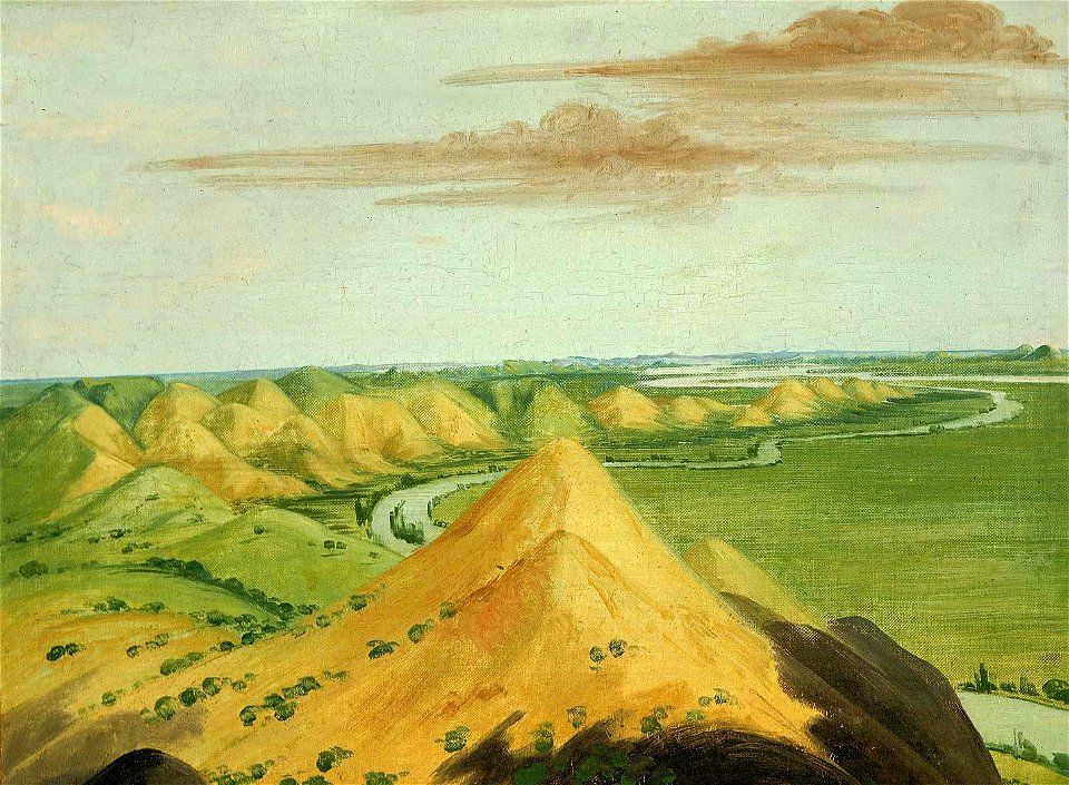 George Catlin - Clay Bluffs, Twenty Miles above the Mandans - 1985.66.401 - Smithsonian American Art Museum