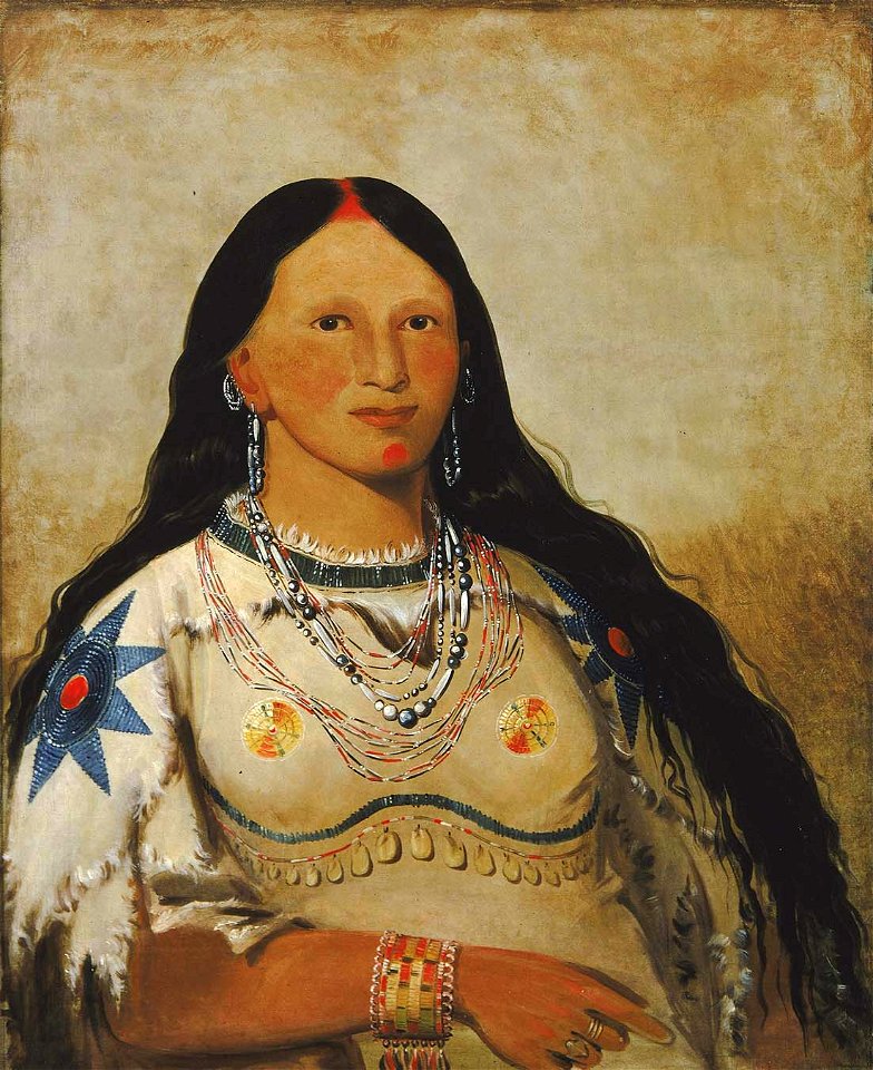 George Catlin - Mi-néek-ee-súnk-te-ka, Mink, a Beautiful Girl - 1985.66.133 - Smithsonian American Art Museum