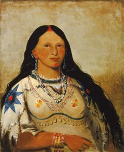 George Catlin - Mi-néek-ee-súnk-te-ka, Mink, a Beautiful Girl - 1985.66.133 - Smithsonian American Art Museum