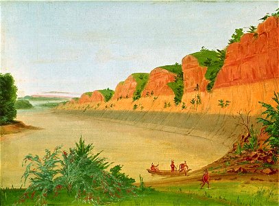 George Catlin - South Side of Buffalo Island, Showing Buffalo Berries in the Foreground - 1985.66.387 - Smithsonian American Art Museum