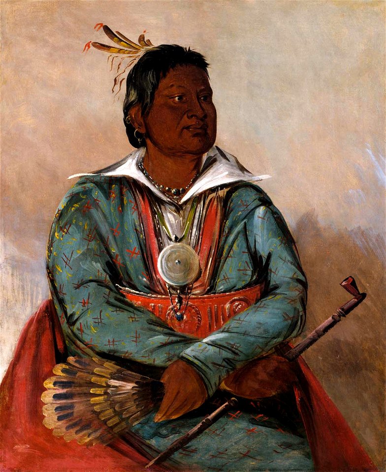 George Catlin - Mó-sho-la-túb-bee, He Who Puts Out and Kills, Chief of the Tribe - 1985.66.294 - Smithsonian American Art Museum