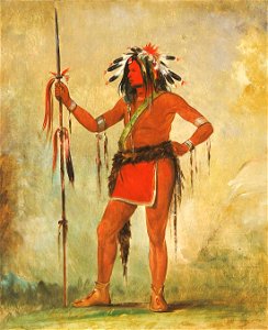 George Catlin - Cáh-be-múb-bee, He Who Sits Everywhere, a Brave - 1985.66.187 - Smithsonian American Art Museum