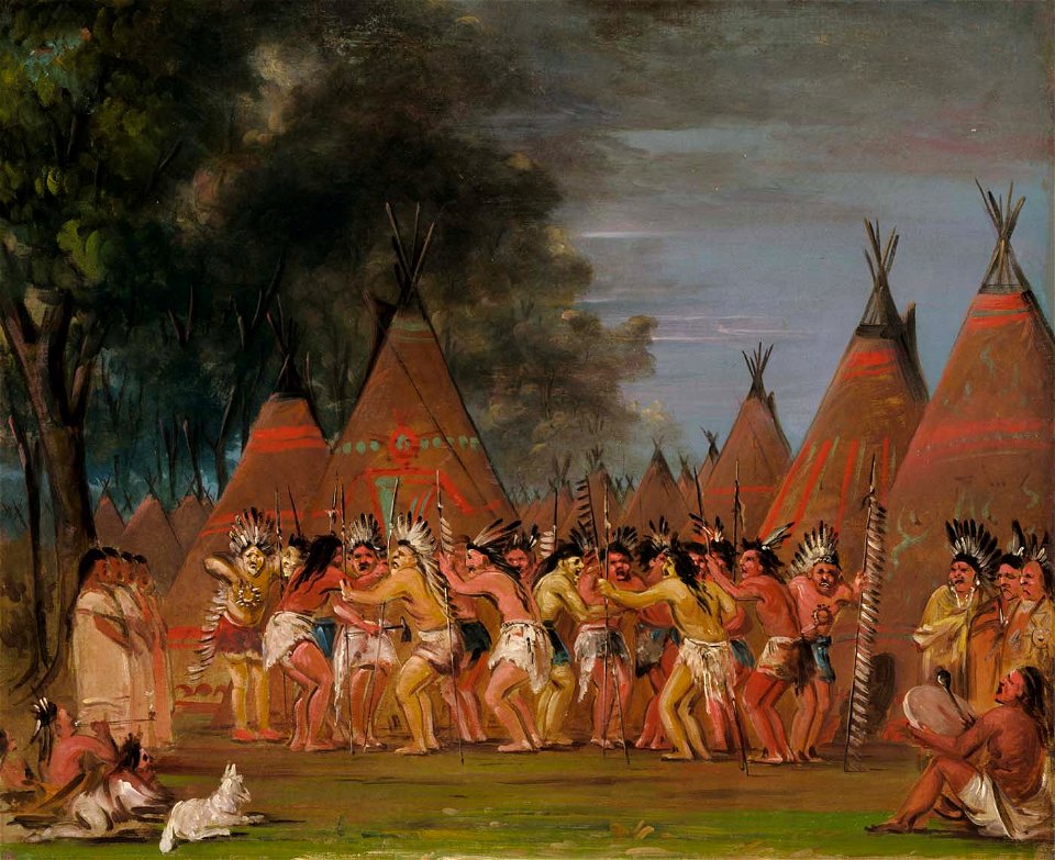 George Catlin - Dance of the Chiefs, Mouth of the Teton River - 1985.66.436 - Smithsonian American Art Museum